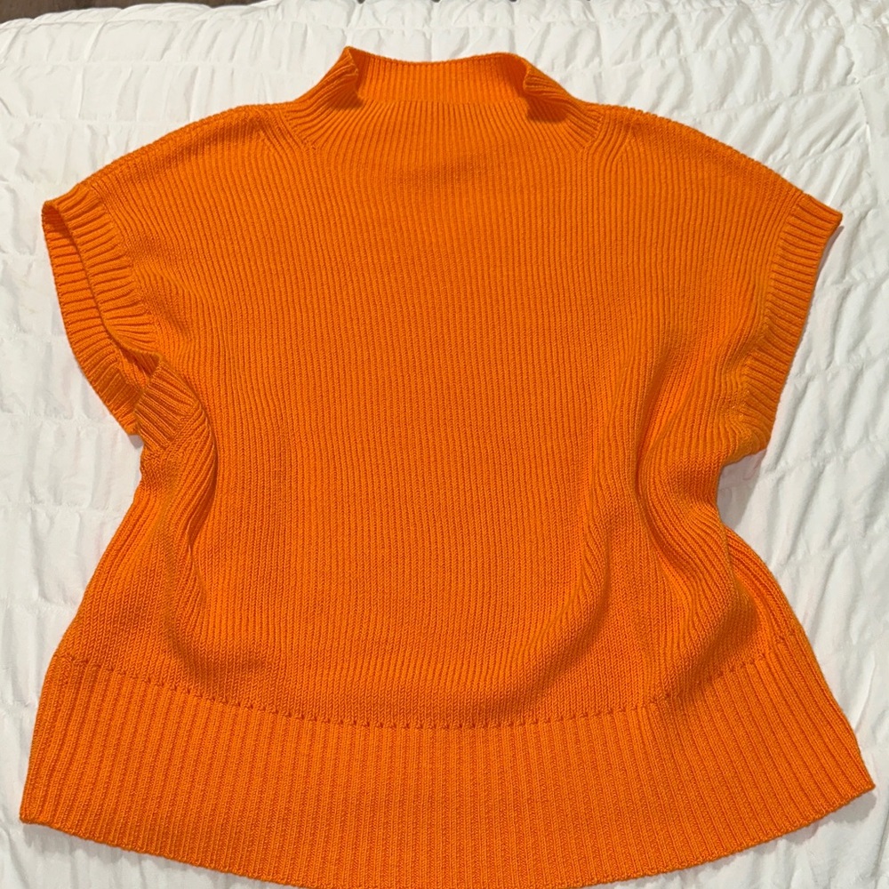 Anthropologie Orange Knit Top